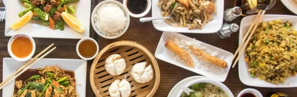 Assortiment de plats asiatique du restaurant le big tiger à Bordeaux